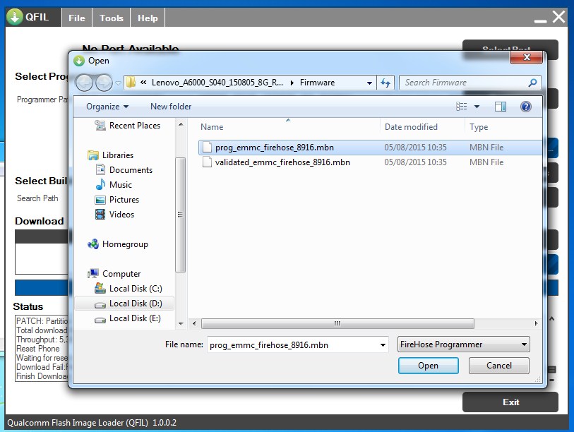 qpst emmc software  open the tool
